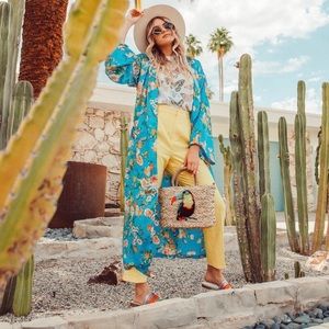 High waisted yellow trousers pants